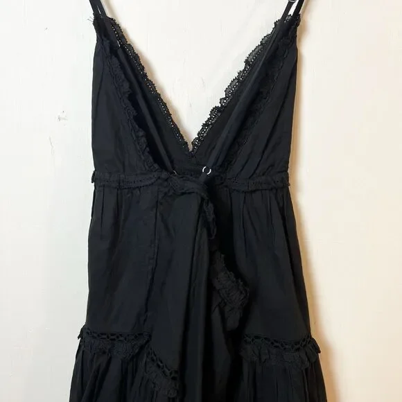 Aritzia Sunday Best Angela Dress Black Mini Strappy Sz L - Picture 12 of 15